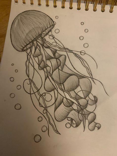 Draw Jellyfish Step By Step, Jellyfish Pencil Sketch, Jellyfish Tentacles Drawing, Jellyfish Underwater Drawing, Jellyfish Charcoal Drawing, Cute Charcoal Drawings, Trippy Jellyfish Drawing, Jellyfish Sketch Drawings, Jelly Fish Art Drawing