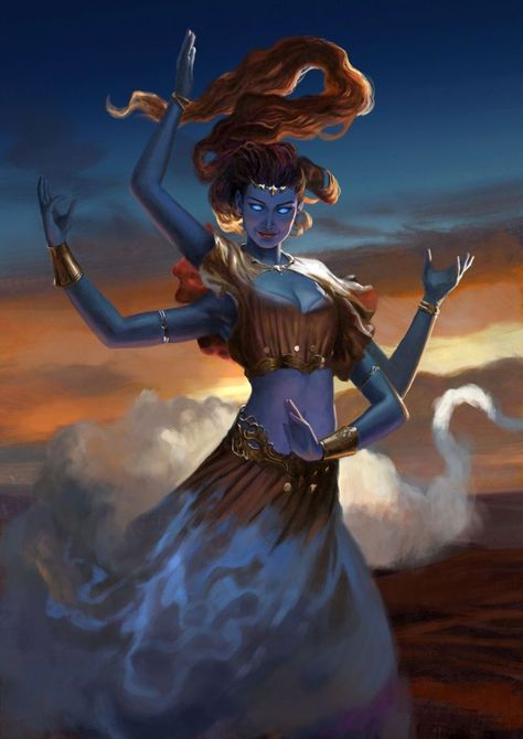 Genie Art Female, Female Genie Art, Female Genie Character Design, Belly Dancer Fantasy Art, Dao Genie, Smite Characters, Female Jinn, Genie Character Design, Genie Female