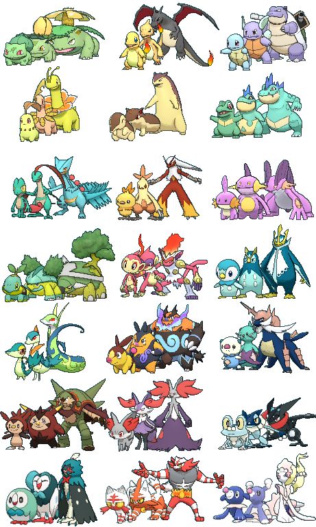 Gen 1 Pokemon Art, All Pokemon Starters Evolution, Fakemon Starters Evolution, Best Shiny Pokemon, Pokemon Starters Evolutions, All Pokemon Starters, Pokemon Starters Art, All Starter Pokemon, Shiny Pokemon Art