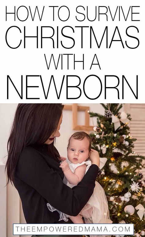 Christmas can seem overwhelming, especially with a new baby. But not only can you can survive Christmas with a newborn you can have an amazing time too. 1st Christmas Ideas, Newborn Christmas Pictures, Newborn Christmas Gifts, New Baby Checklist, Surviving Christmas, Newborn Christmas Photos, Baby 1st Christmas, Christmas Baby Pictures, Christmas Getaways