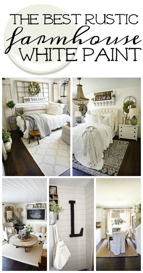 The best rustic farmhouse white paint - a must pin for the best neutral white to paint your farmhouse or cottage style homes. Great for wall color & trim color! Farmhouse White Paint, Farmhouse White, Best White Paint, Farmhouse Paint Colors, Farmhouse Paint, Cottage Style Homes, White Paint Colors, Farmhouse Interior, Rustic Farmhouse Style