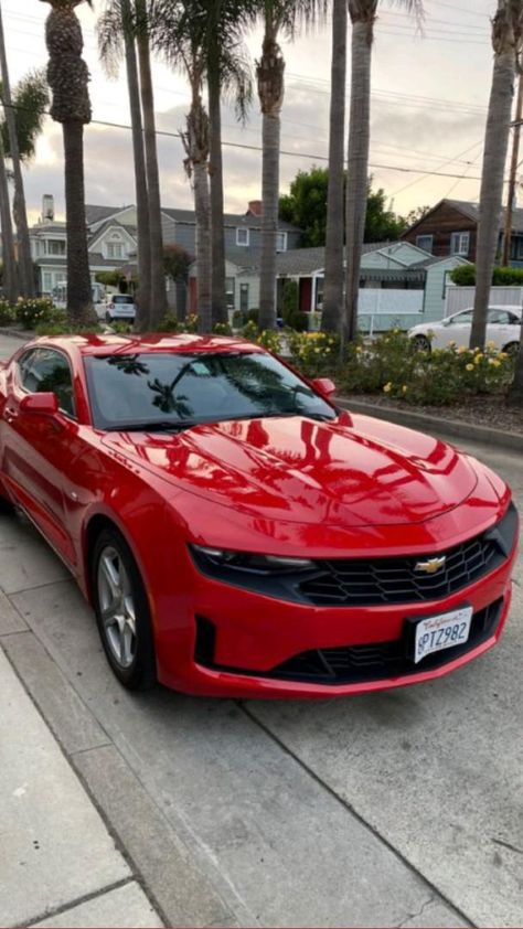 Red Car Luxury, Red Chevy Camaro, Red Camaro Aesthetic, Red Camero Cars, Red Sports Car Aesthetic, Red Cars Luxury, Chevrolet Camaro Aesthetic, Camaro Aesthetics, Red Sports Cars