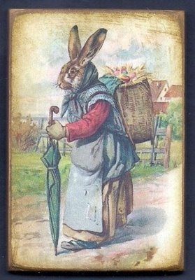 European Rabbit hare | that rabbits especially the european hares look wonderful in clothing ... Rabbit Quilt, Vintage Holiday Postcards, Bunny Poster, Vintage Easter Postcards, Vintage Easter Cards, Easter Postcards, Craft Images, Easter Images, Easter Parade