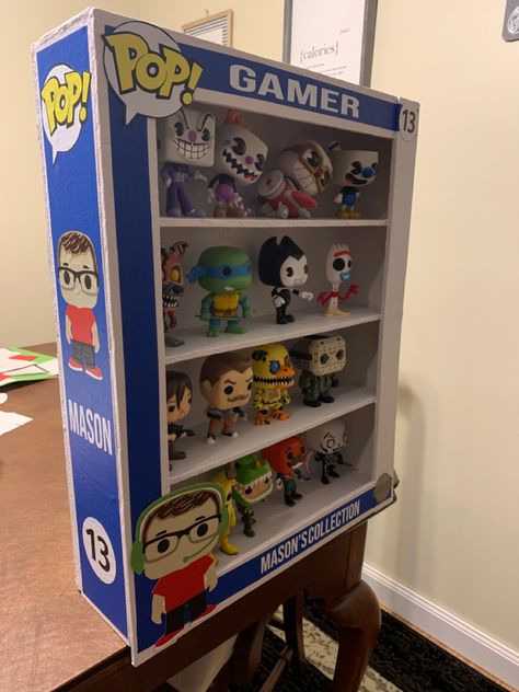 Funko Pop Box Display Ideas, Pop Figure Display Ideas, Funko Display Ideas, Funko Pop Display Ideas, Funko Pop Shelves, Funko Pop Box, Best Funko Pop, Funko Pop Display, Cool Kids Bedrooms