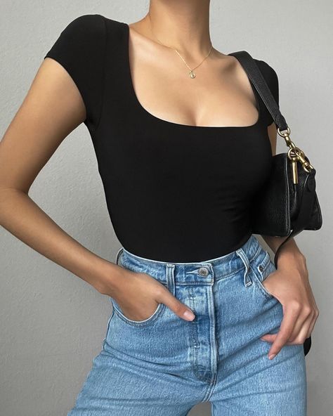 Black is always in style 🖤 Which of these most-loved styles is your favorite? 🔎 Lori Off the Shoulder Top, Match My Energy Crop Top, Melissa Bodysuit and Mika Bodysuit in the color black Love them all? Get them now and take 15% off with the code: INSTA15 🛍️ Basic Top Outfit, Match My Energy, Travel Poses, Black Top Outfit, The Color Black, Basic Bodysuit, College Wear, University Outfit, My Energy