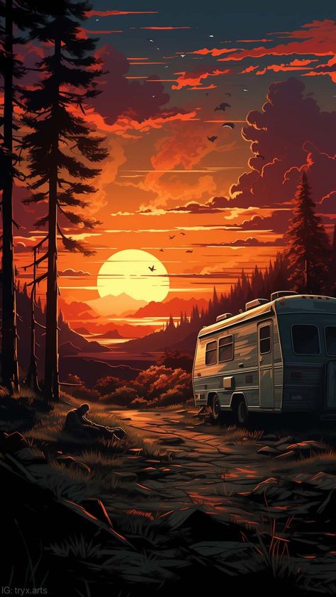 Sunset Camper iPhone Wallpaper HD Call Background Wallpaper Samsung, Call Background Wallpaper, Call Background, Samsung Mobile Phone, Iphone Wallpaper Hd, Wallpaper Samsung, 3d Art Drawing, Iphone Wallpaper Images, Free Iphone Wallpaper