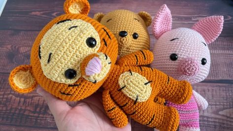 TIGER EL TIGRE Tigger Crochet Pattern Free, Crochet Tigger, Crochet Doll Clothes Free Pattern, Disney Crochet Patterns, Tigger Winnie The Pooh, Disney Stuffed Animals, Crochet Disney, Crochet Amigurumi Free Patterns, Crochet Amigurumi Free