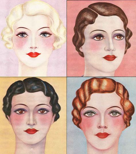 Vintage Makeup Guide, 1930s Eye Makeup, Make Up 30s, 1930s Lipstick, 1900s Makeup, Makeup 30s, 1930’s Makeup, 1930 Makeup, 1930s Beauty