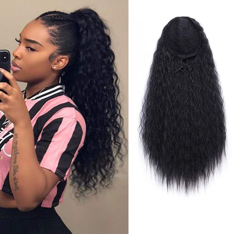 Ponytail Wigs, Long Ponytail Hairstyles, Curly Drawstring Ponytail, Sleek Braided Ponytail, Brown Wavy Hair, Curly Hair Ponytail, Black Ponytail, High Ponytail Hairstyles, Weave Ponytail