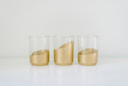 Gold-Dipped Votives – Candle Making Gold Votives, Metallic Gold Paint, Glass Votives, Planning Board, Diy Letters, 2022 Wedding, Gold Diy, Gold Dipped, Diy Projects To Try