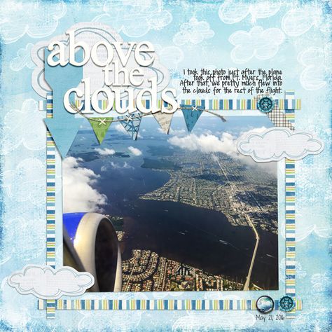 Above+the+Clouds - Scrapbook.com Digital Scrapbooking Layouts, Above The Clouds, Travel Scrapbook, Scrapbook Ideas, The Clouds, Scrapbooking Layouts, Lily Pads, Scrapbook Layouts, Digital Scrapbooking