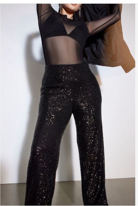 Sequined Pants, Black Sequin Pants, Printed Cropped Pants, Patterned Dress Pants, H&m Trousers, Sequin Flare Pants, Tropical Pants, High Waist Jeggings, Sequin Pants