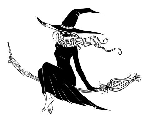 A Witch Drawing, Flying Witch Tattoo, Season Of The Witch Tattoo, Magic Doodle, Hayao Miyazaki Movies, P Tattoo, Witch Drawing, Witch Tattoo, Modern Witch