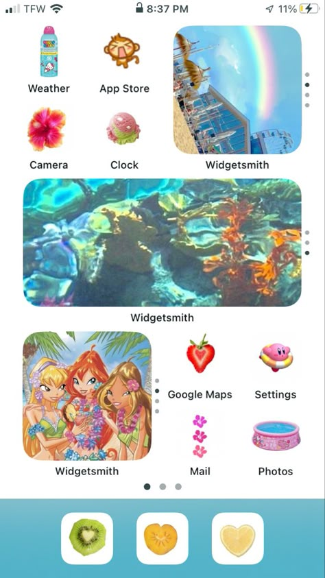 Beach themed phone layout Tropical Core Homescreen, Tropicalcore Homescreen, Tropical Core App Icons, Tropical Ios14 Homescreen, Tropical Iphone Layout, Tropical Phone Layout, Summer Layout Iphone, Summer Aesthetic Phone Layout, Phone Layout Ideas Summer