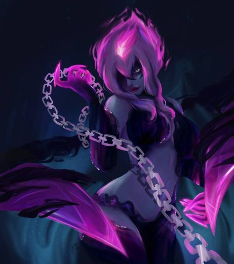 Evelynn League Of Legends, Zed League Of Legends, Female Demons, Anime Devil, League Of Legends Characters, Lol League Of Legends, Angels And Demons, Fanarts Anime, Dark Fantasy Art