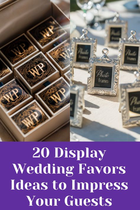 20 Unique Ways to Display Wedding Favors and Impress Your Guests Favors Display Ideas, Wedding Favors Display, Useful Wedding Favors For Guests, Wedding Favor Ideas For Guests, Popcorn Bags Wedding, Budget Wedding Favours, Unique Wedding Souvenirs, Personalized Coasters Wedding, Memorable Wedding Favors