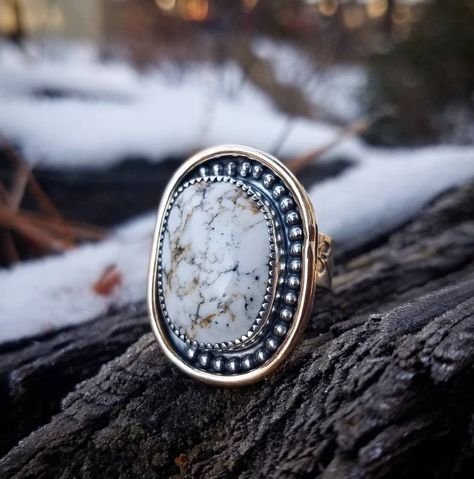 White Buffalo Turquoise Ring Turquoise Jewelry Ring, Turquoise Wedding Ring Set, White Buffalo Turquoise Jewelry, White Buffalo Turquoise, White Turquoise, Antique Engagement Rings, Western Jewelry, Turquoise Rings, White Buffalo