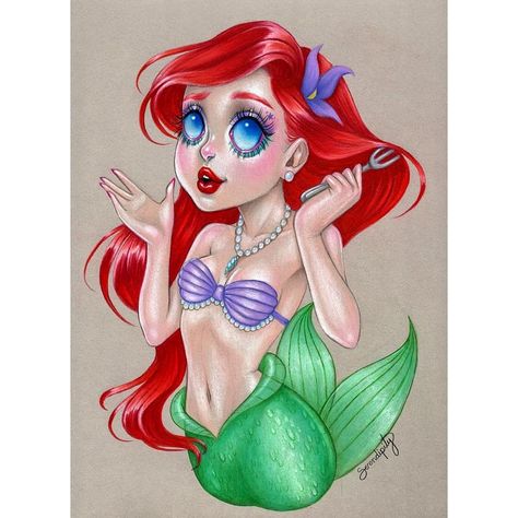 Danessa 💜 (@serendipitytheartist) • Instagram photos and videos Serendipity Art, Ariel Color, Ariel Drawing, Pastel Goth Art, Disney Illustration, Art Style Challenge, Dolls Art, Boho Art Drawings, Hippie Painting