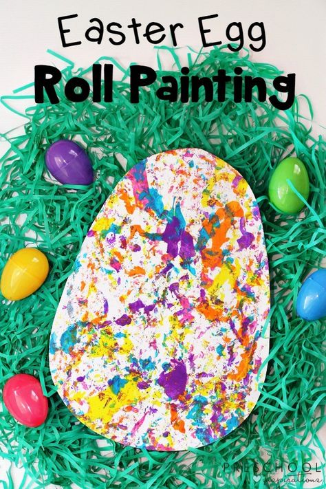 This Easter Egg Roll Painting is a fun process art activity for young children and a creative way to celebrate the up-coming holiday. Easter Activities For Preschool, Simple Easter Eggs, Paper Flowers For Kids, Easter Lessons, Easter Crafts For Toddlers, Easter Egg Art, Easter Preschool, Easter Activities For Kids, Easter Printables Free