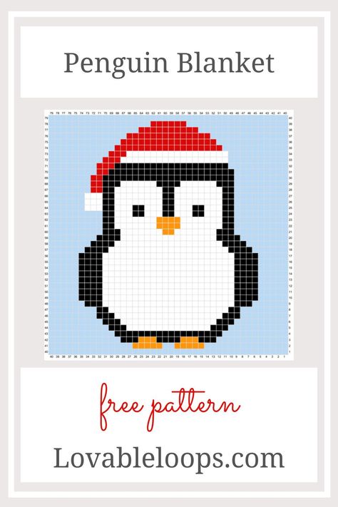 Small C2c Crochet Pattern Free, Penguin Blanket, Crochet Blanket Pattern Free, Crochet Figures, Penguin Crochet, Finger Knitting Projects, Crochet C2c Pattern, C2c Blanket, C2c Crochet Pattern Free