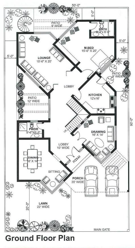 Rajesh Flat House Design, Home Map Design, Single Storey House Plans, Indian House Plans, Basement House Plans, House Floor Design, Building House Plans Designs, Building Plans House, Architectural Floor Plans