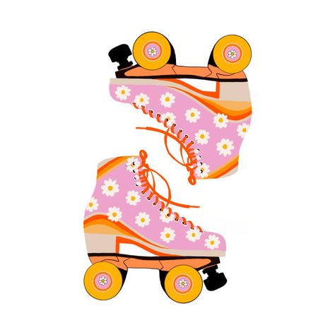 Check out this awesome 'Retro Bloom%3A Roller Skates Revival' design on @TeePublic! Roller Skating Illustration, Skating Illustration, Just Roll With It, K Art, Realism Art, Roller Skate, Classical Art, Roller Skates, Roller Skating