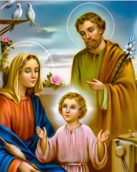 The Holy Family Saint Joseph Art, Sf Wallpaper, Holly Pictures, Qhd Wallpaper, Jesus Mary And Joseph, Sunflower Pictures, Mama Mary, St Therese Of Lisieux, Jesus And Mary Pictures