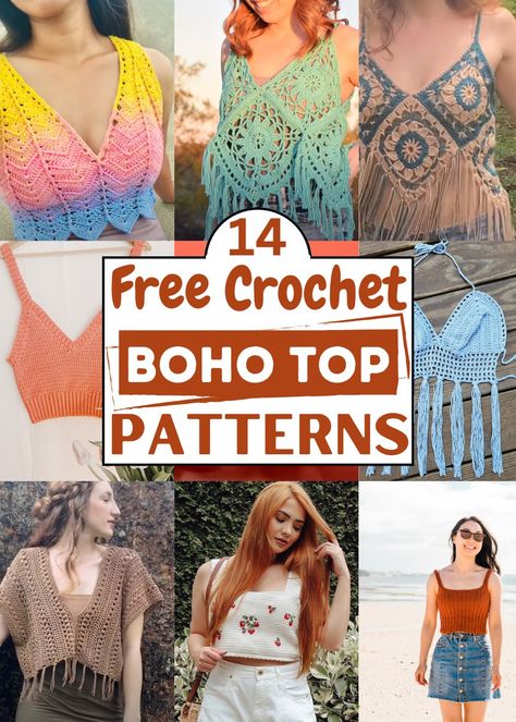 Crochet Boho Top Patterns are creative designs perfect for those who love unique clothing. These patterns often involve a blend of different crochet techniques, resulting in stunning, bohemian-style tops. Halter Top Pattern Free, Bohemian Crochet Patterns, Boho Top Pattern, Crochet Halter Top Pattern Free, Hippie Crochet Patterns, Chic Crochet Top, Crochet Festival Top, Crochet Halter Top Pattern, Boho Crochet Patterns