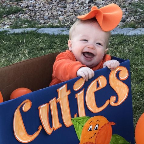 No-Sew DIY Cuties clementine Baby Costume | Primary.com Halloween Costume Ideas For Kids, Costume Ideas For Kids, Sew Halloween Costume, Best Halloween Costumes Ever, Baby Costume, Diy Rainbow, Diy Halloween Costume, Halloween Diy Crafts, Cute Halloween Costumes