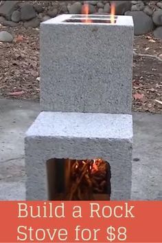 Life Tricks, Fire Torch, Cinder Blocks, Rocket Stove, Astuces Diy, Garden Idea, Rocket Stoves, Camp Fire, Cinder Block