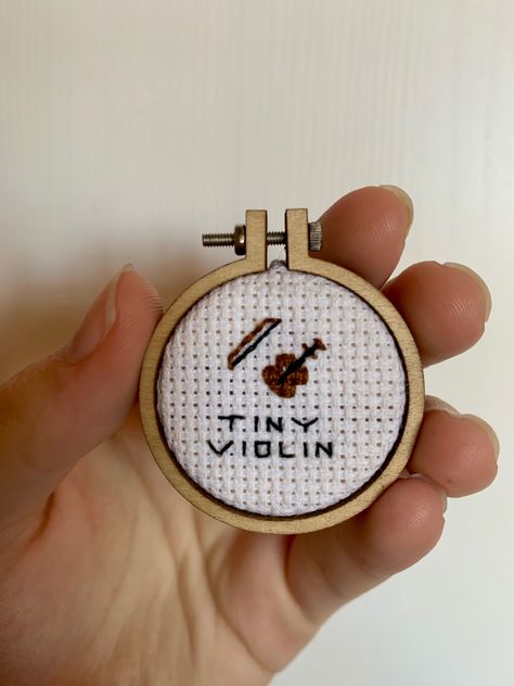 Tiny Violin Cross Stitch, Pity Party Violin Embroidery, Music Cross Stitch Patterns, Guitar Cross Stitch, Music Cross Stitch, Guitar Cross Stitch Pattern, Violin Cross Stitch, Tiny Violin, Pity Party, Rainy Day Crafts