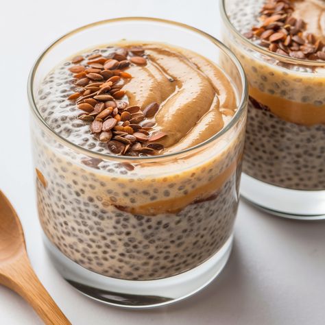 Chia Seed Pudding With Almond Butter Almond Butter Chia Seed Pudding, Chia Seeds Aesthetic, Light Breakfast, Food Tags, About Today, Chia Seed Pudding, India Food, Spinach Stuffed Mushrooms, Buffet Food