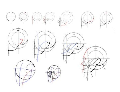 Portrait – The Reilly Method – Boston Sketcher Side Profile Loomis Method, Reilly Abstraction, Reilly Method, Side Face Drawing, Drawing Fundamentals, Head Construction, Drawing Portraits, 얼굴 드로잉, Drawing Tutorial Face