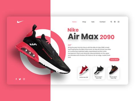 Shoe Website Design Inspiration, Web Banner Design Layout, Shoes Website Design, Shoes Landing Page Design, Landing Page Ecommerce, Nike Landing Page Design, Unusual Business Card, Webpage Design Layout, Sneaker Website