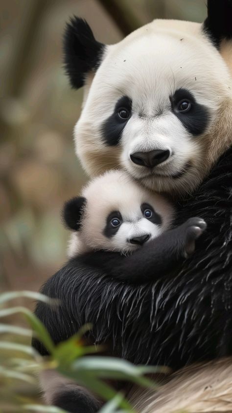 Panda Facts, Baby Panda Bears, Cutee Animals, Wild Animals Pictures, Mother Love, Panda Bears, Animated Animals, Panda Love