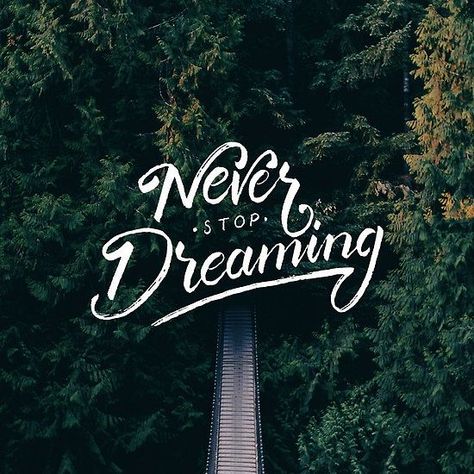 Dream Typography, Typography Designs, Hand Lettering Inspiration, Lettering Inspiration, Text Logo Design, Light Ideas, Stop Dreaming, Never Stop Dreaming, Hand Lettering Quotes