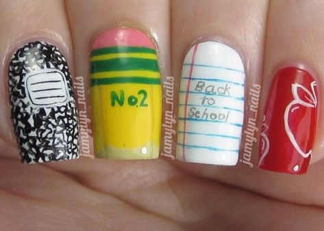 Teacher Nails, School Nail Art, Essie Gel Couture, Back To School Nails, School Nails, Nails For Kids, Cool Nails, Girls Nails, Cute Nail Designs