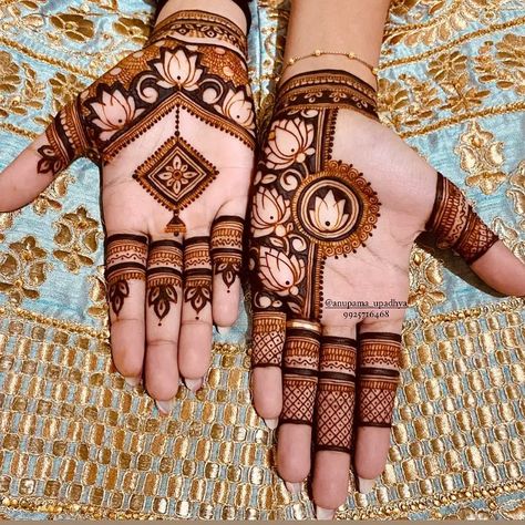 250+ Traditional and Modern Mehndi Designs For Brides and Bridesmaids Front Hand Mehndi Design, Latest Mehndi Design, Front Hand Mehndi, Silk Lehengas, Henna Designs Wrist, Hand Mehndi Design, Indian Designers, Modern Mehndi Designs, Very Simple Mehndi Designs