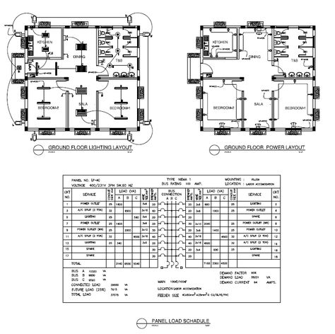 Electrical Layout plan of House pdf file. Find here ground floor electrical layout plan and power ground floor layout plan also have penal load schedule. Power Layout Floor Plan, Electrical Floor Plan Layout, Lighting Layout Floor Plans, Lighting Floor Plan, Electrical Floor Plan, Electrical Layout Plan, Floor Layout Plan, Plan Of House, Site Layout Plan