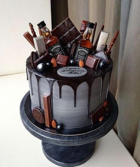 Alcohol Cake, Whiskey Cake, S Cake, Delicious Clean Eating, 18th Birthday Cake, Chocolate Layer Cake, Birthday Cake Chocolate, Homemade Cake Recipes, Simple Birthday Cake