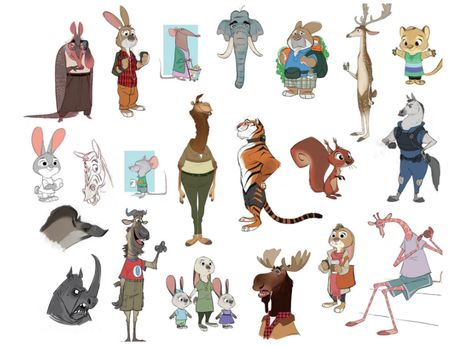 Zootopia : Photo Zootopia Concept Art, Zootopia Characters, Body Draw, Zootopia Art, Character Design Cartoon, Image Film, Disney Concept Art, Character Design Sketches, Character Design Animation