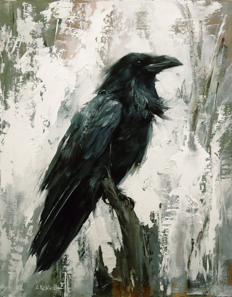 Magpie Painting, Lindsey Kustusch, Crows Artwork, Raven Artwork, Crow Painting, Black Birds, Crow Art, Raven Art, Wild Beauty