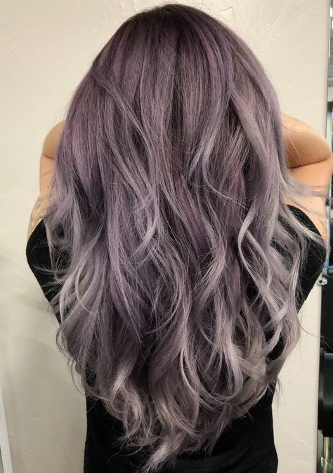 #violethair purple hair Lavender hair  Violet balayage Ashy Lavender Hair, Smokey Lavender Hair, Smokey Purple Hair, Silvery Purple Hair, Ashy Purple Hair, Purple Hair Lavender, Violet Balayage, Purple Hair Highlights, Purple Balayage