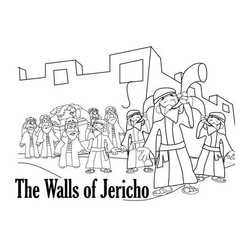 Walls of Jericho Bible Coloring Pages Jericho Bible, The Walls Of Jericho, Joshua Bible, Joshua And Caleb, Battle Of Jericho, Walls Of Jericho, Whale Coloring Pages, Sunday School Coloring Pages, Jonah And The Whale