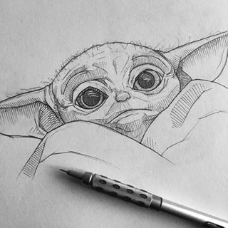 Hipster Drawing, Yoda Drawing, Digital Art Gallery, Chinese Symbols, Arte Sketchbook, Pencil Art Drawings, Drawing Images, A Pencil, Star Wars Art