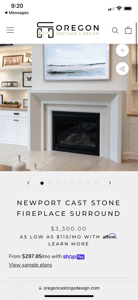 Cast Fireplace Surround, Modern Classic Fireplace, Scandinavian Fireplace, Cast Stone Fireplace Surround, Cast Stone Fireplace, Classic Fireplace, Gas Insert, Limestone Fireplace, Fireplace Surround