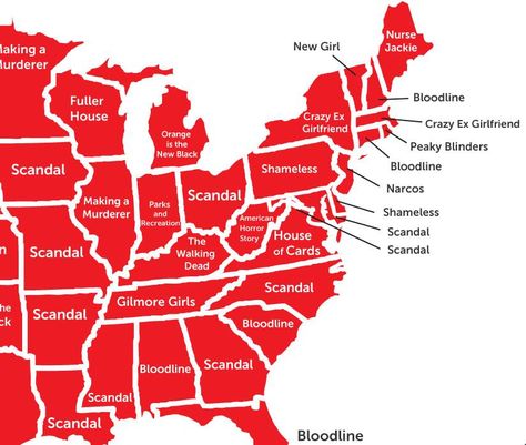 THIS MAP SHOWS THE MOST POPULAR NETFLIX SHOW IN ALL 50 STATES Popular Netflix Shows, Netflix Shows, Netflix Show, Coffee And Donuts, All 50 States, Shows On Netflix, 50 States, The United States, Diner