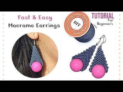 (20) Beginner's Tutorial | Macrame Earrings | fast & easy | step by step | - YouTube Macrame Beginners, Micro Macramé, Macrame Earrings, Macrame Tutorial, Micro Macrame, Easy Step, Macrame, Step By Step, Macramé