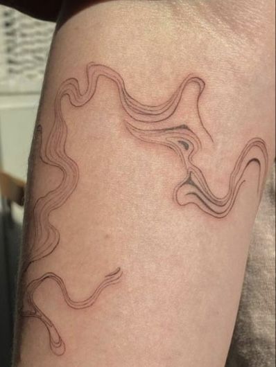 Fine line tattoo Grey Line Tattoo, Ethereal Fine Line Tattoo, Intricate Line Tattoo, Fine Line Swirl Tattoo, Curvy Lines Tattoo, Fine Line Architecture Tattoo, Curvy Line Tattoo, Ultra Fine Line Tattoo, Fine Line Side Tattoo