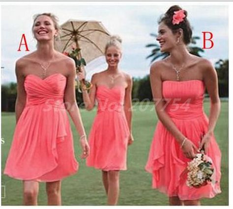 Strapless Coral Bridesmaids Dresses Pleat Cheap Bridesmaids Dress Short  Wedding Party Dress 2014 New Bridesmaid Dress US $59.99 Cute Bridesmaid Dresses, Coral Bridesmaid, Coral Bridesmaid Dresses, Coral Wedding, Dress Chiffon, Maid Dress, Chiffon Bridesmaid, Wedding Planners, Davids Bridal